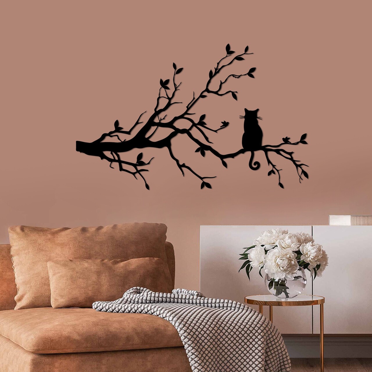 Decoratiune de perete, Cat 12, Dimensiune: 80 x 50 cm, Negru - view 3