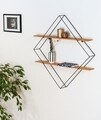 Etajera, Wenko, Geo, 56 x 56 x 10 cm, lemn/metal, negru/maro