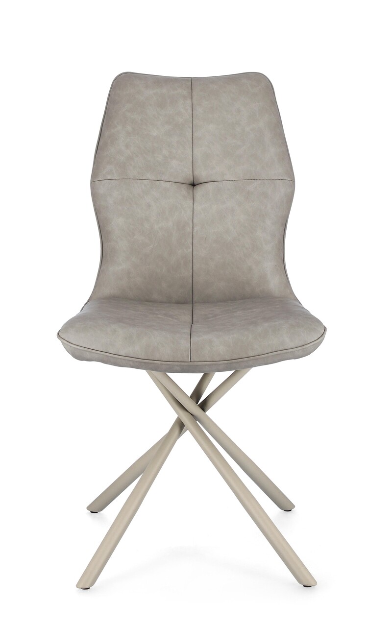 Scaun Kepler, Bizzotto, 50 x 66 x 94 cm, otel/piele ecologica, grej - 2 | YEO