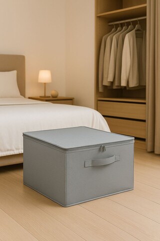 Cutie de depozitare din pâslă,  YLC.D.H-030, 42x23x35 cm, 100% NEȚESUT, Gri