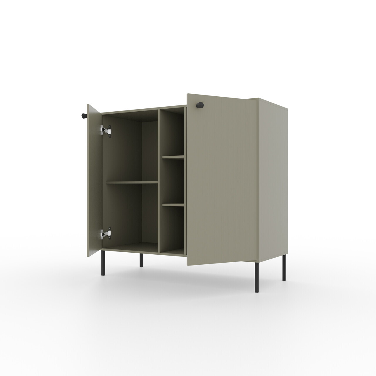 Comoda ADRK, Tili 2D 3P, 100.2x40.8x95 cm, PAL laminat, verde eucalipt — imaginea 4