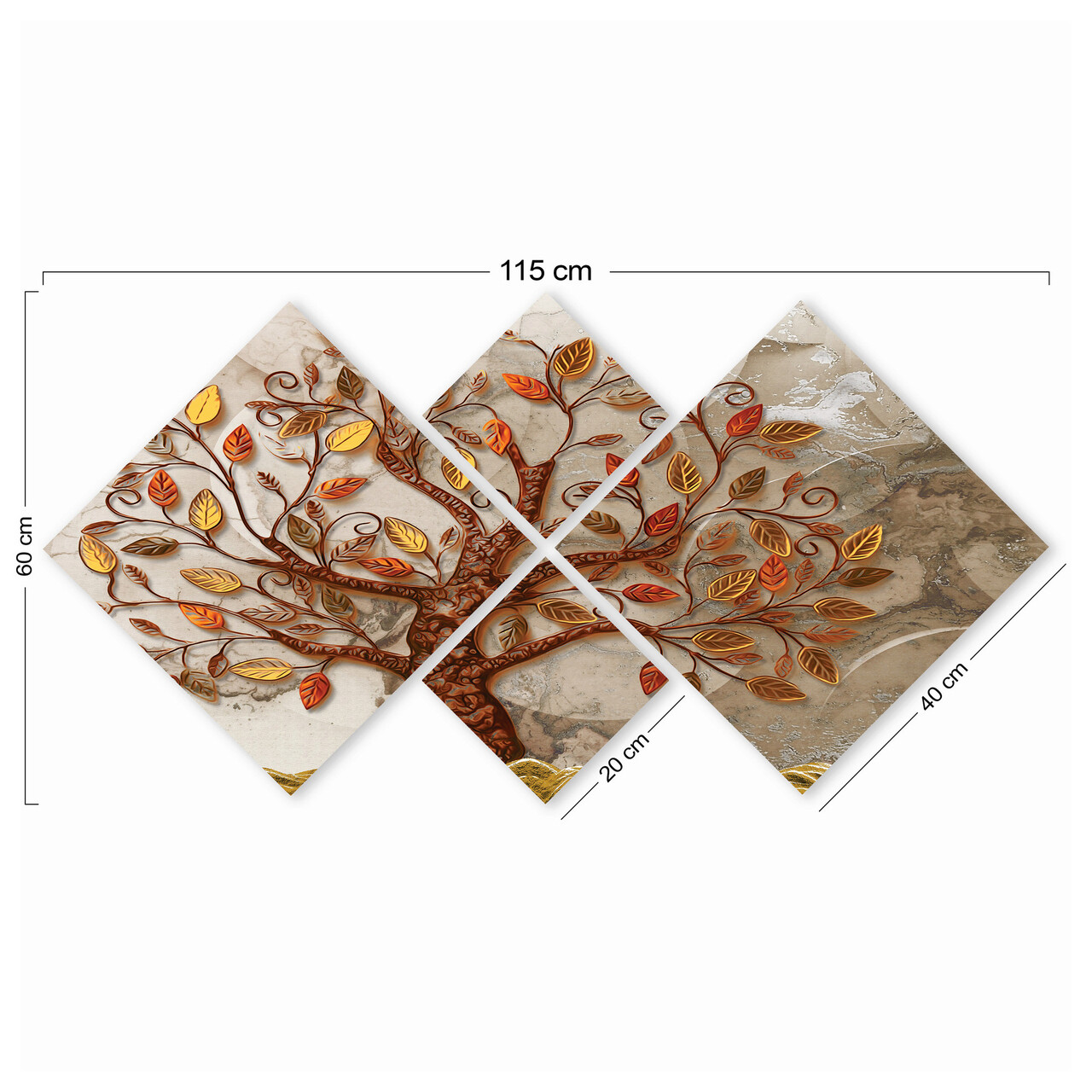 Set 4 tablouri decorative, 4MDF1787222420, MDF, Imprimat UV, Multicolor - 2 | YEO