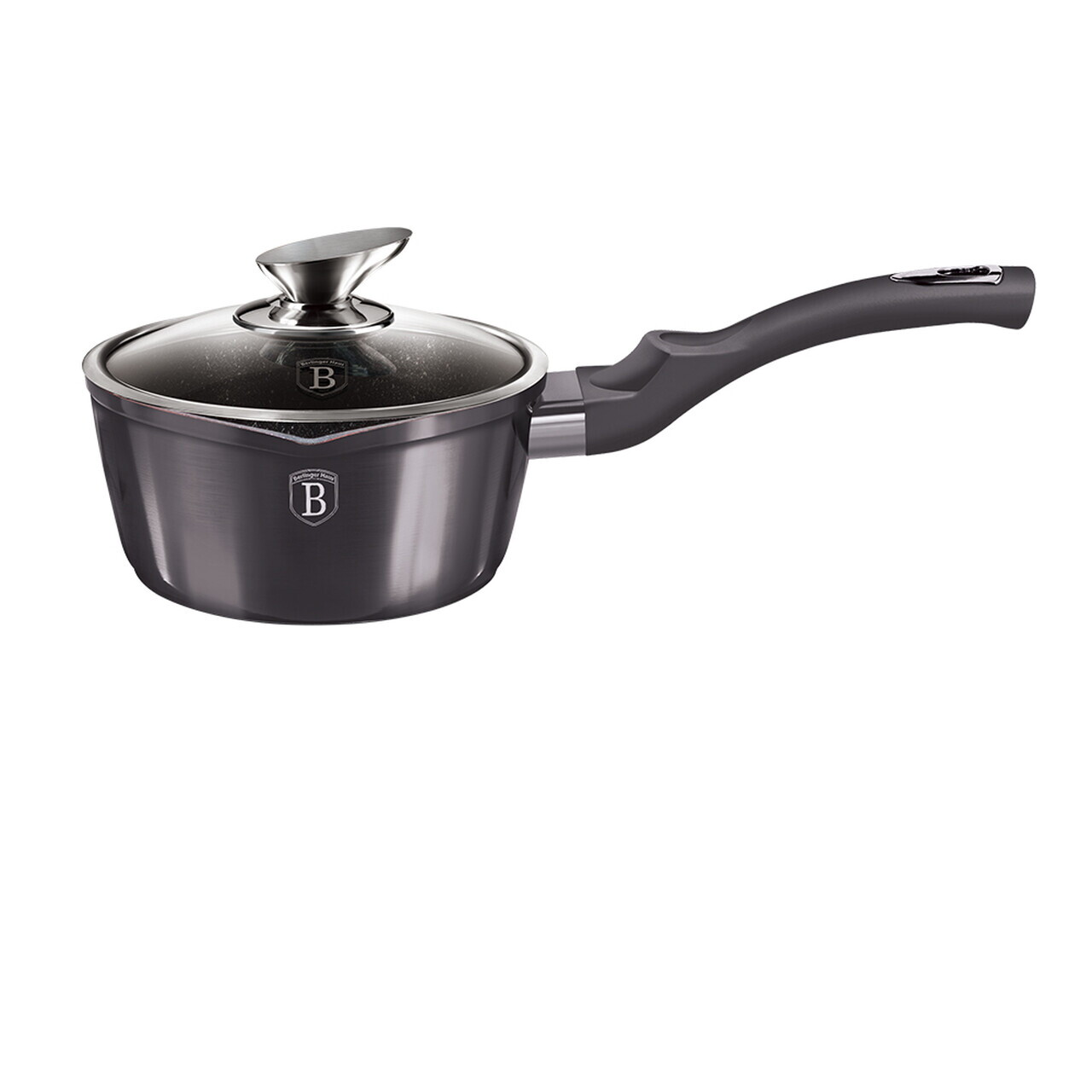 Cratita cu capac Berlinger Haus, Carbon Pro, 16 cm, 1.2 L, aluminiu forjat, gri inchis - imagine 5