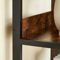 Biblioteca Vasagle, 80 x 33 x 149 cm, PAL/otel, 4 rafturi, maro rustic