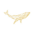 Decoratiune de perete, Whale 1, Metal, Dimensiune: 56 x 31 cm, Auriu