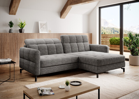 Coltar extensibil dreapta 3 locuri ELTAP, Lore-93, Lorelle, 225x160x105 cm, lemn/poliester, gri