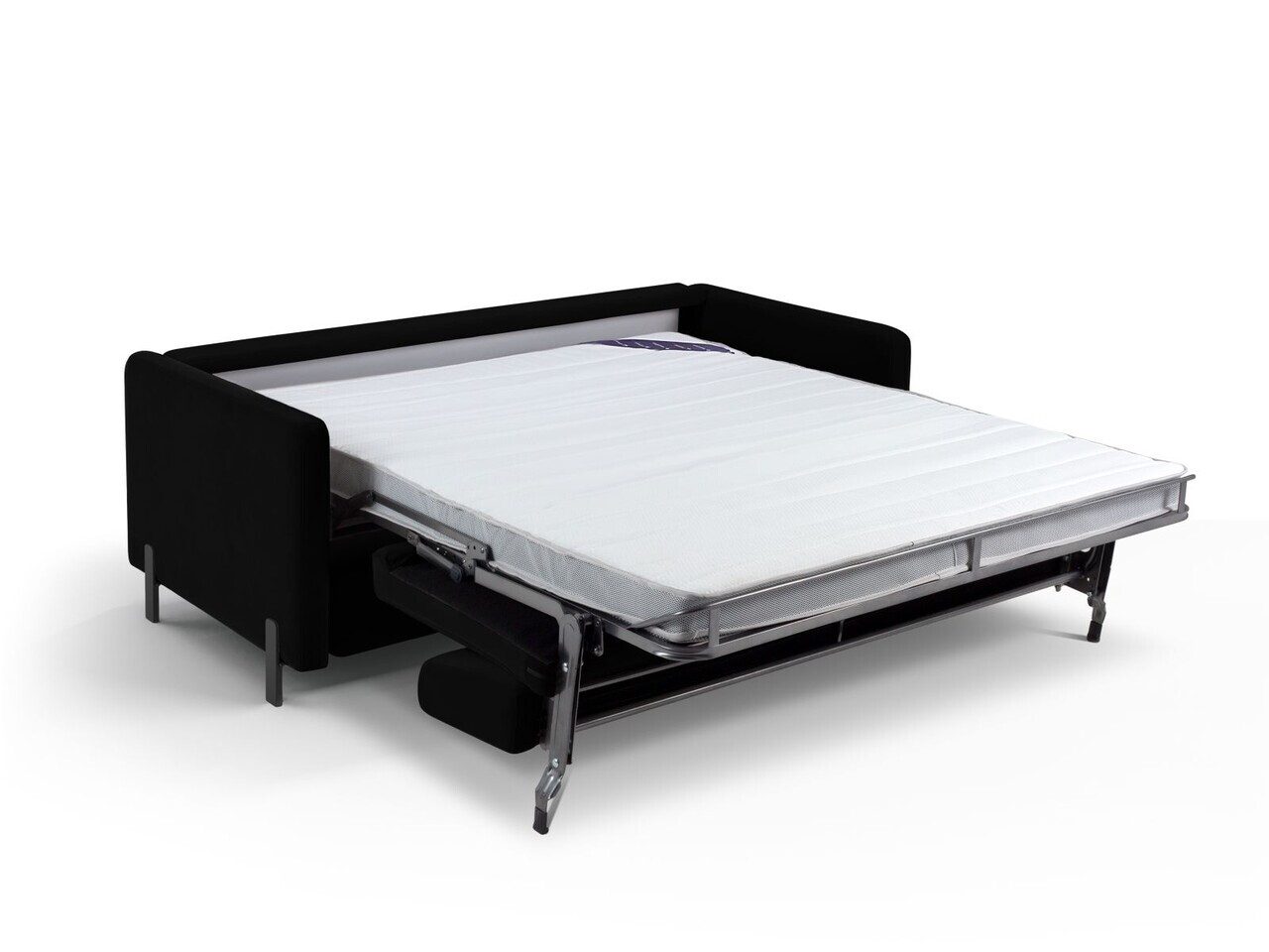 Canapea extensibila 3 locuri, Gloria, Micadoni Home, 206x102x88 cm, catifea, negru — imaginea 6