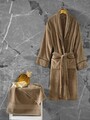 Set halate de baie, Cotton Box, Exclusive, Bumbac , Bej