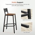 Set 2 scaune de bar, Vasagle, 50.7x43.1x97.2 cm, PAL/otel, max 130 kg, maro rustic