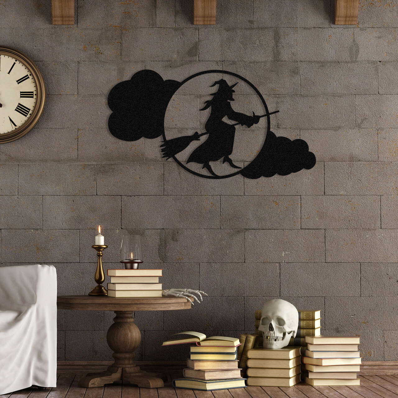 Decoratiune de perete, Halloween 15, Metal, Dimensiune: 53 x 28 cm, Negru - 2 | YEO