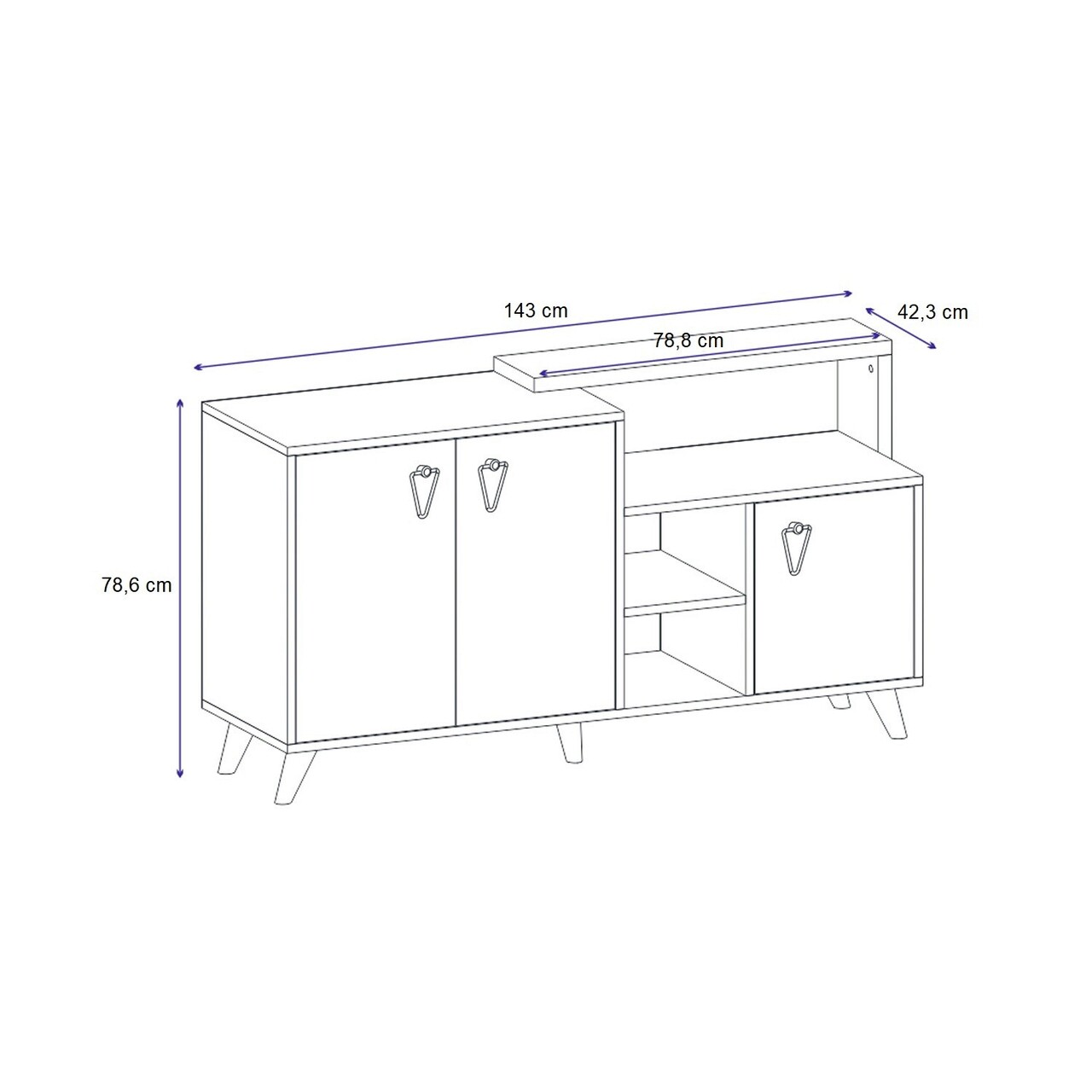 Masuta de cafea, Bexley, Black Line, 80x80x40 cm, PAL, Nuc / Negru