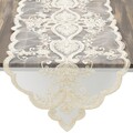 Traversa de masa Lace, InArt, 40x140 cm, poliester, crem