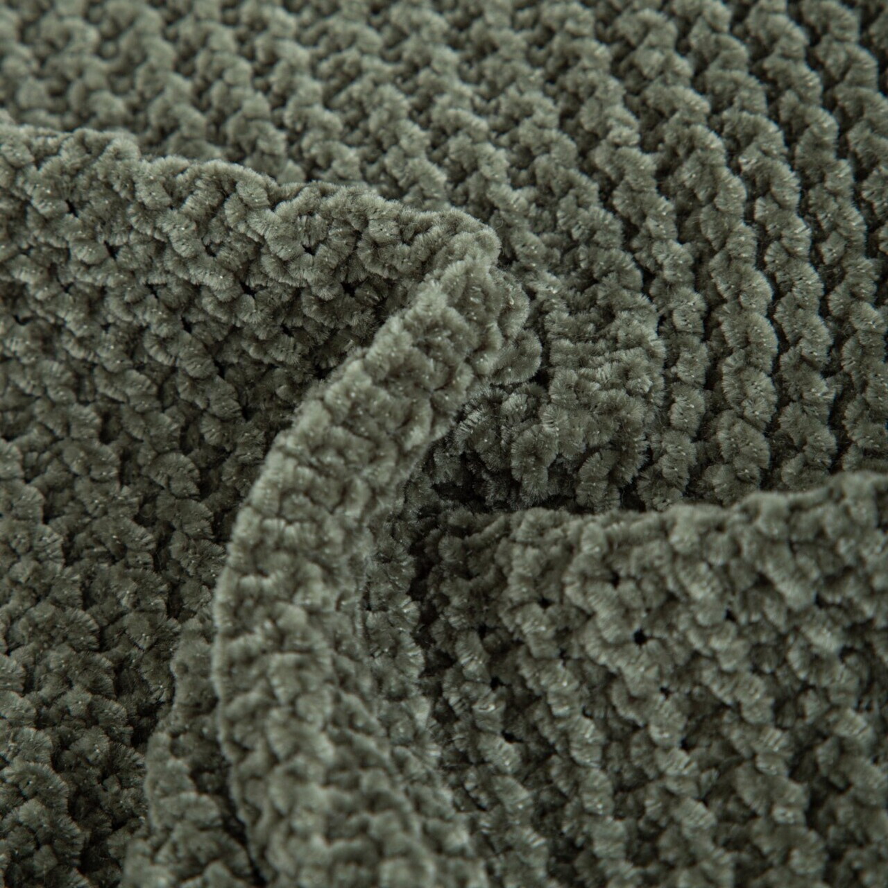 Patura Chenille, Homla, 130x170 cm, poliester, kaki — imaginea 4