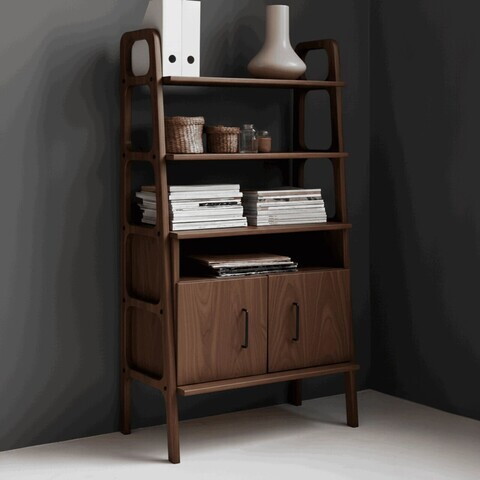 Corp biblioteca, Hanah Home, CPT4750-50, 75x140x40 cm, PLACAJ CARPEN, Maro