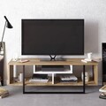 Comoda TV, Zena Home, Asal (120), PAL, Alb / Negru / Stejar