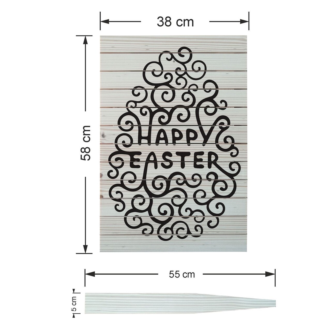 Semn de curte, Elegant Easter Egg, 38x58 cm, Multicolor - imagine 4
