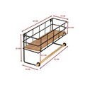 Raft de perete, Puqa Design, Gwen, 32x10x16.5 cm, PAL, Stejar / Negru