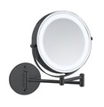 Oglinda decorativa cu LED Lumi, Wenko, 25.5x4-35x32 cm, metal, negru