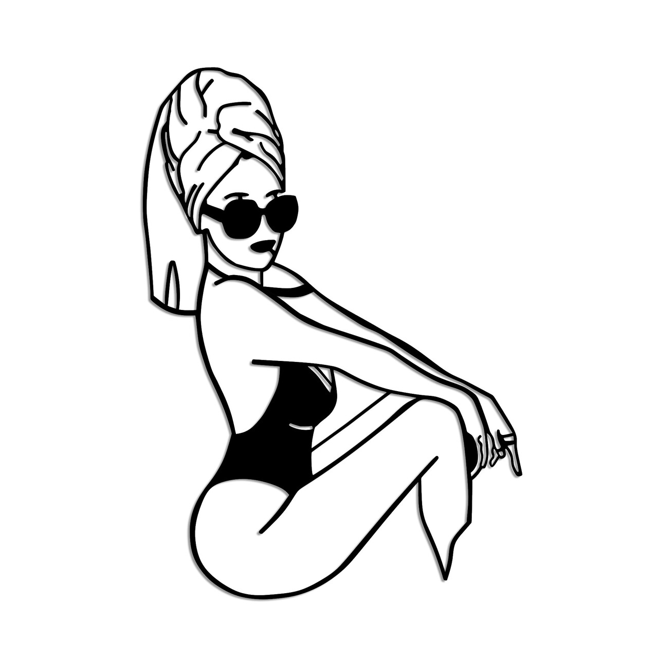 Decoratiune de perete, Cool Woman, 50 x 70 cm, Negru - view 5