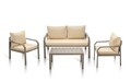 Set mobilier de gradina, Clara, Arya, Cadru: 100% ALIMINIUM, Cappucino / Crema