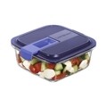 Caserola ermetica, Luminarc, Easy Box, 0.76 L, sticla, albastru/transparent