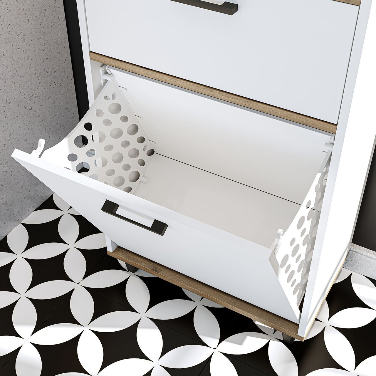 Dulap multifunctional, Hanah Home, 2531, 60x200x35 cm, PAL MELAMINAT, Pin Atlantic / Alb — imaginea 7