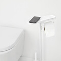 Suport hartie igienica si perie toaleta, Brabantia, MindSet, 29x12.5x75.5 cm, otel, Alb
