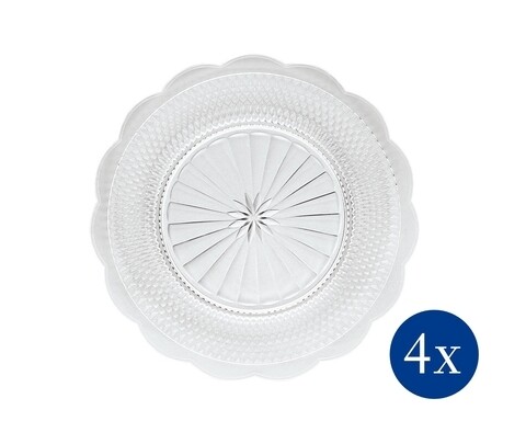 Set 4 farfurii pentru desert, Villeroy & Boch, Boston Flare, 21 cm, sticla cristal Boch