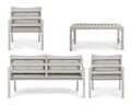 Set mobilier de gradina 4 piese, Lorillard, Bizzotto, ivoriu