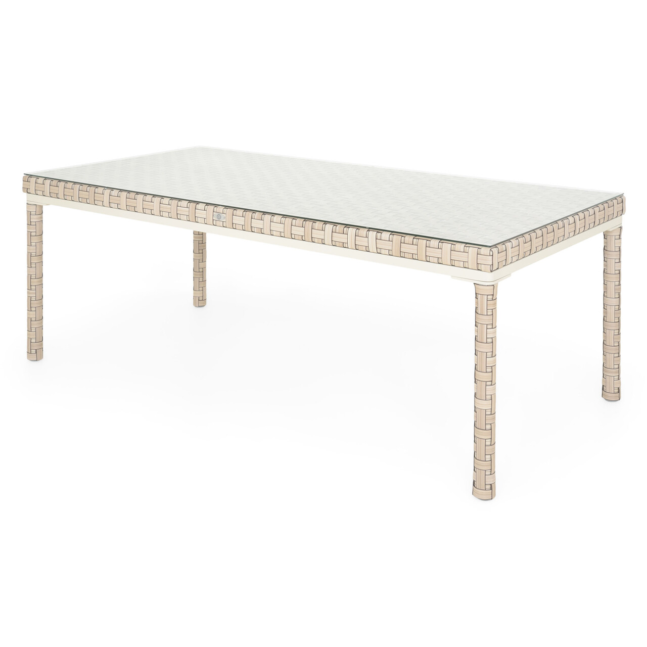 Masa dining pentru gradina/terasa Cielo, 200x100x76 cm, aluminiu/sticla securizata, gri - imagine 2