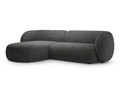 Coltar stanga 3 locuri, Kate, Micadoni, 285x176x76 cm, tesatura structurata, gri inchis melanj