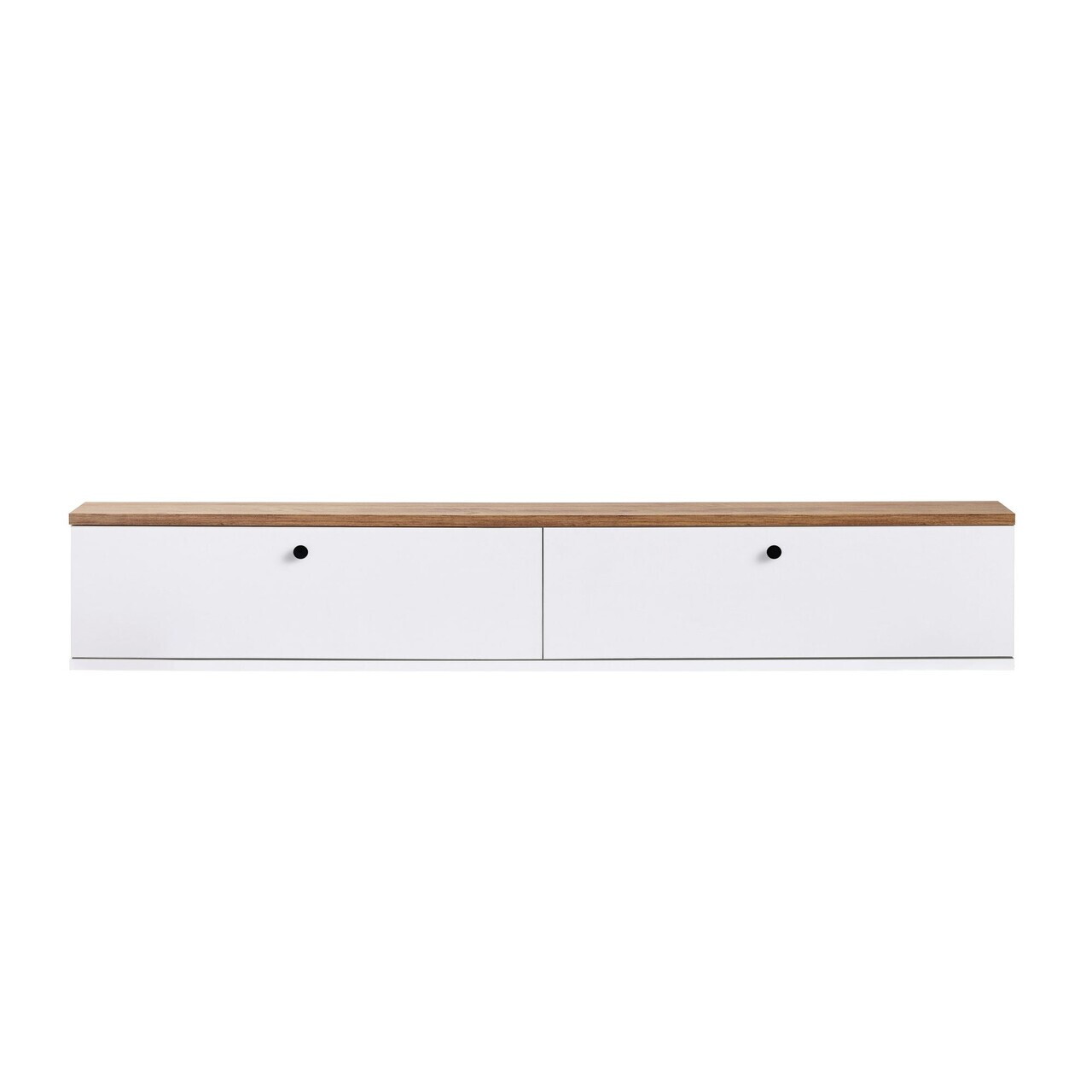 Comoda TV, Nordure, Ligne 160, 160x25x25 cm, Pin Atlantic / Alb — imaginea 7