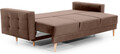 Canapea extensibila 3 locuri ELTAP, Ask13, Asgard, 233x92x93 cm, lemn/poliester, maro