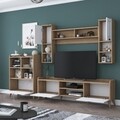 Mobilier living, Wren, AA101 - 2554, 3 corpuri, pal melaminat, alb/nuc