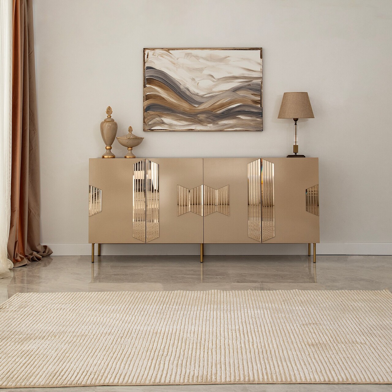 Consola, Neostill, Vienna, 180x80x40 cm, MDF , Bronz / Aur - 1 | YEO