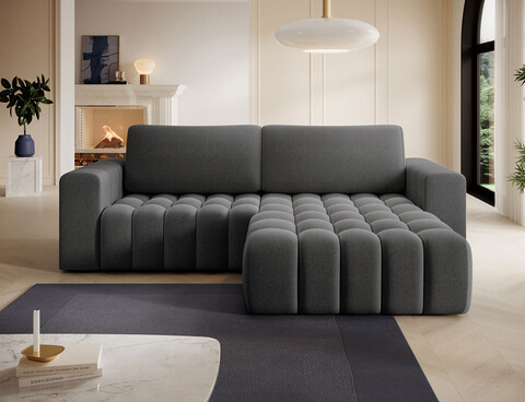 Coltar extensibil dreapta 4 locuri ELTAP, Bon-44, Bonett, 250x175x92 cm, lemn/poliester, gri