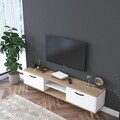 Comoda TV, Wren, A5 - 890, 180 x 48.6 x 35 cm, pal melaminat, alb/nuc
