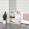 Raft de depozitare multifunctional Vasagle, 60x15x54 cm, bambus, alb