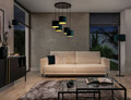 Lustra ELTAP, Vespillo, 58x115 cm, 5xE27, 15W, otel/PVC, verde/auriu