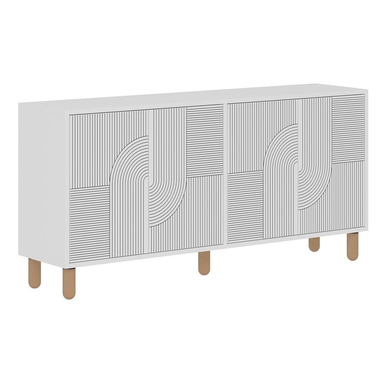 Consola, Hanah Home, Desso, 150x73x36 cm, PAL, Alb - imagine 5
