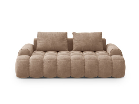 Canapea 3 locuri, Linz, Cosmopolitan Design, 200x100x84 cm, catifea, bej inchis