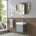 Set Dulap de Baie cu Chiuvetă și Oglindă (2 Piese), Hanah Home, 2927, MDF, Frasin