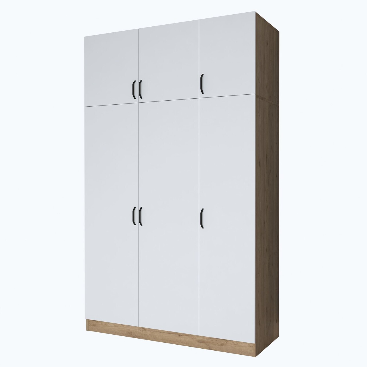 Dulap pentru haine, Hanah Home, BA104, 145x239x55 cm, PAL melaminat, Nuc/Alb - view 9