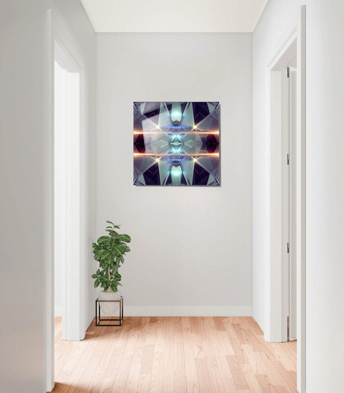 Tablou decorativ, 1210, Sticla temperata, Dimensiune: 60 x 60 cm, Multicolor - 1 | YEO