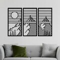 Decoratiune de perete, Scenic Trio B, Grosime: 1,5 mm, Negru