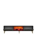 Comoda TV, Hanah Home, Orion Fireplace, 150x44.6x29.6 cm, PAL , Antracit / Aur