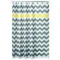 Perdea de dus Chevron, iDesign, 183x183 cm, poliester, gri/galben