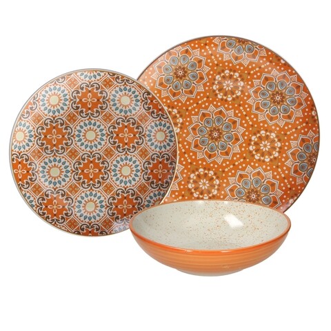 Serviciu de masa 18 piese, Curcuma, Tognana, portelan, multicolor
