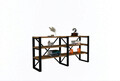 Corp biblioteca, Puqa Design, Milas, 133.2x65x32.1 cm, PAL, Nuc / Negru