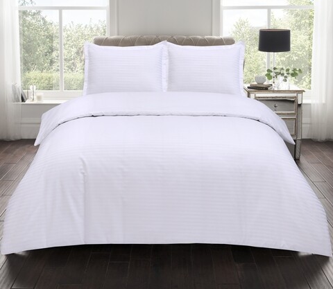 Lenjerie de pat dubla, Hotel Line Bedora, 250 TC, 240 x 240 cm, amestec bumbac, alb